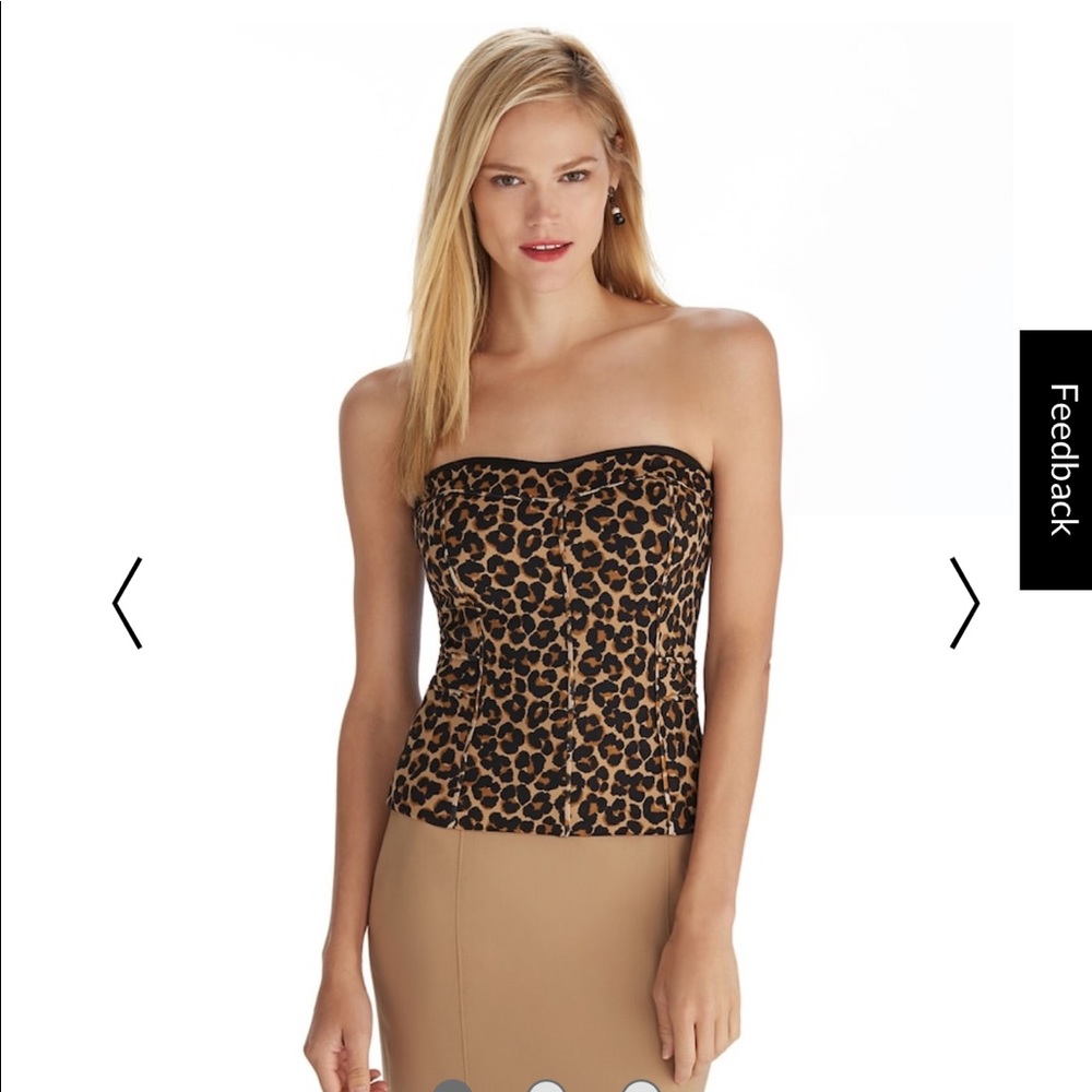 WHBM Leopard Tube Top with removable straps.